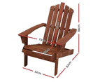 Gardeon Adirondack Outdoor Chairs Wooden Beach Chair Patio Furniture Garden Brown