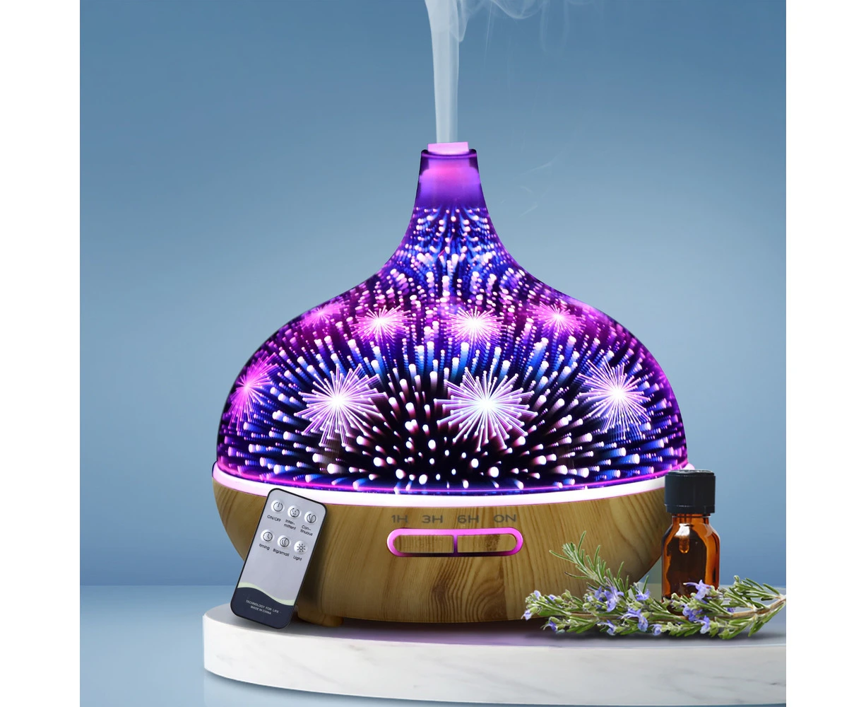 Devanti Aroma Diffuser Aromatherapy 3D Glass 400ml