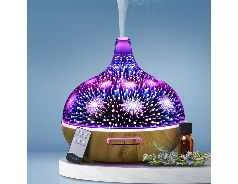 Devanti Aroma Diffuser Aromatherapy 3D Glass 400ml