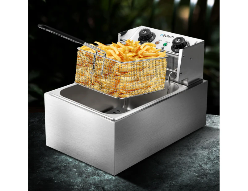 Devanti 10L Electric Commercial Deep Fryer Single Basket 2200W