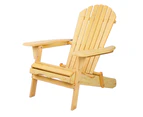 Gardeon Adirondack Outdoor Chairs Wooden Beach Chair Patio Furniture Garden Natural