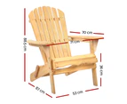 Gardeon Adirondack Outdoor Chairs Wooden Beach Chair Patio Furniture Garden Natural