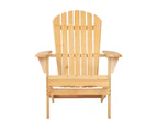 Gardeon Adirondack Outdoor Chairs Wooden Beach Chair Patio Furniture Garden Natural