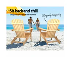 Gardeon Adirondack Outdoor Chairs Wooden Beach Chair Patio Furniture Garden Natural