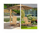 Gardeon Adirondack Outdoor Chairs Wooden Beach Chair Patio Furniture Garden Natural