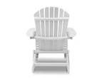 Gardeon 3PC Adirondack Outdoor Table and Chairs Wooden Foldable Beach Chair White