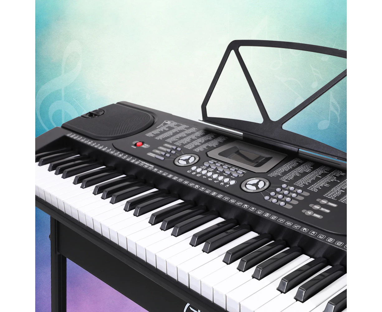 Alpha 61 Keys Electronic Piano Keyboard Digital Electric w/ Stand Beginner Black