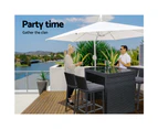 Gardeon 5-Piece Outdoor Bar Set Dining Table Stools Wicker Patio Setting