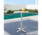 Gardeon Outdoor Bar Table Adjustable Aluminium Square 70/110cm