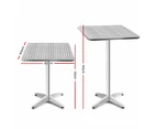 Gardeon Outdoor Bar Table Adjustable Aluminium Square 70/110cm