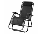 Gardeon Zero Gravity Chair Folding Outdoor Recliner Adjustable Sun Lounge Camping Black