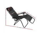 Gardeon Zero Gravity Chair Folding Outdoor Recliner Adjustable Sun Lounge Camping Black