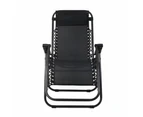 Gardeon Zero Gravity Chair Folding Outdoor Recliner Adjustable Sun Lounge Camping Black