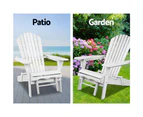 Gardeon Adirondack Outdoor Chairs Wooden Foldable Sun Lounge Patio Furniture White