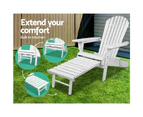 Gardeon Adirondack Outdoor Chairs Wooden Foldable Sun Lounge Patio Furniture White