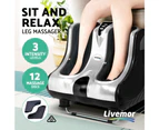 Livemor Foot Massager Massagers Shiatsu Electric Roller Ankle Calf Leg Kneading Silver