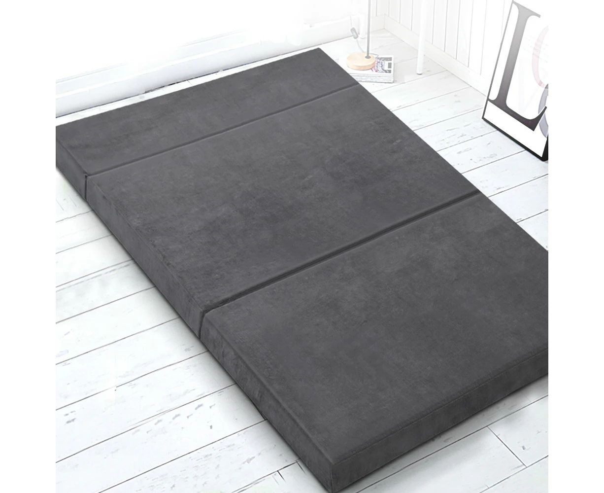 Giselle Bedding Foldable Mattress Folding Foam Bed Mat Double Grey