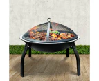 Fire Pit BBQ Charcoal Smoker Portable Outdoor Camping Pits Patio Fireplace 22"