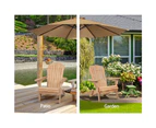 Gardeon Adirondack Outdoor Chairs Wooden Beach Chair Patio Furniture Garden Natural Set of 2