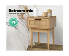 Artiss Bedside Tables Side Table Rattan Drawers Nightstand