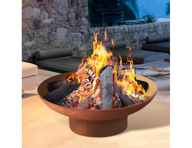 Grillz Fire Pit Bowl Cast Iron Rustic 70cm