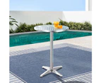 Gardeon Outdoor Bar Table Adjustable Aluminium Round 70/110cm