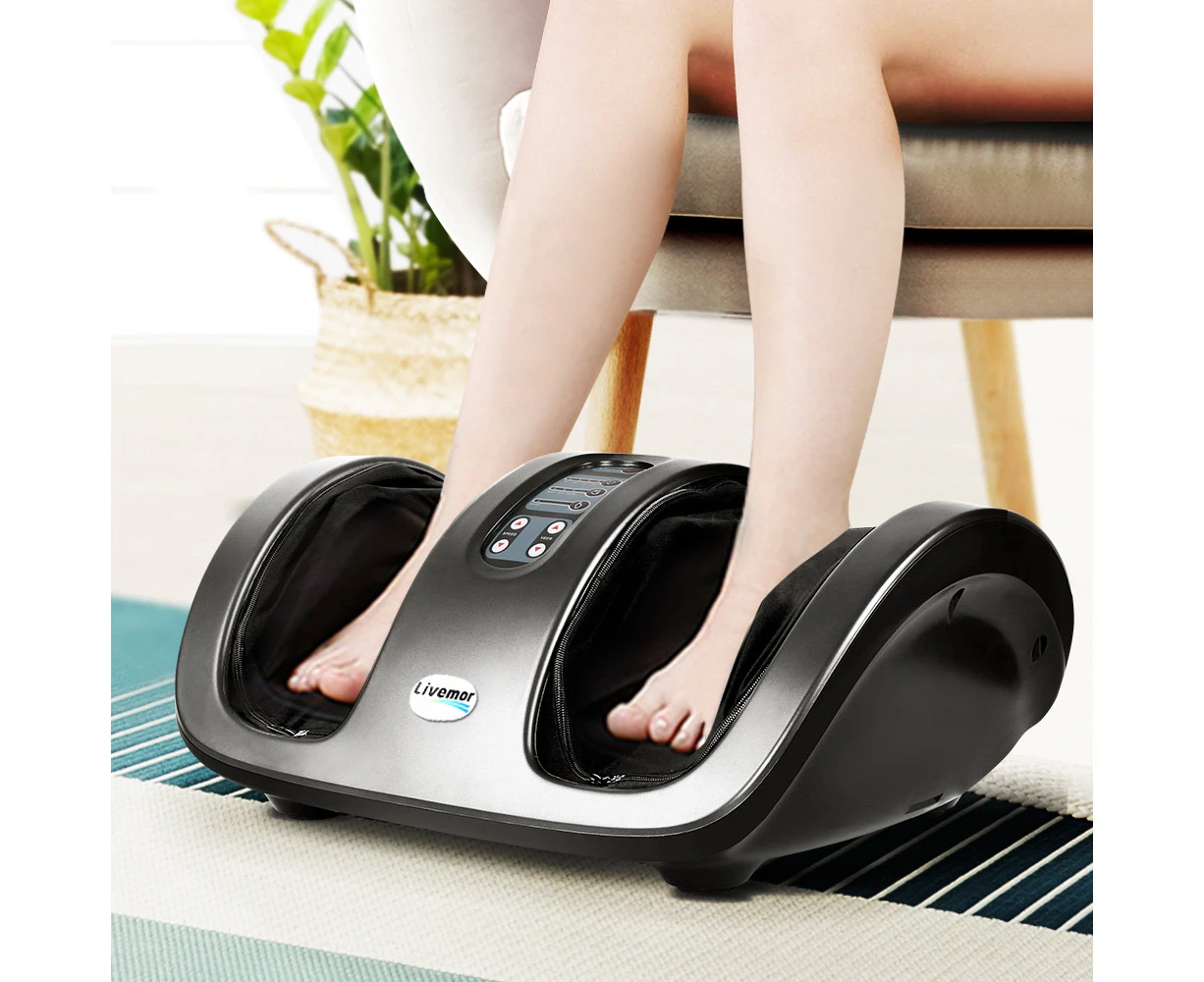 Livemor Foot Massager Shiatsu Massagers Electric Roller Kneading Calf Leg Grey