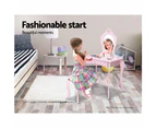 Keezi Kids Dressing Table Stool Set Vanity Mirror Princess Children Makeup Pink