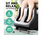 Livemor Foot Massager Shiatsu Massagers Electric Roller Calf Leg Kneading Silver