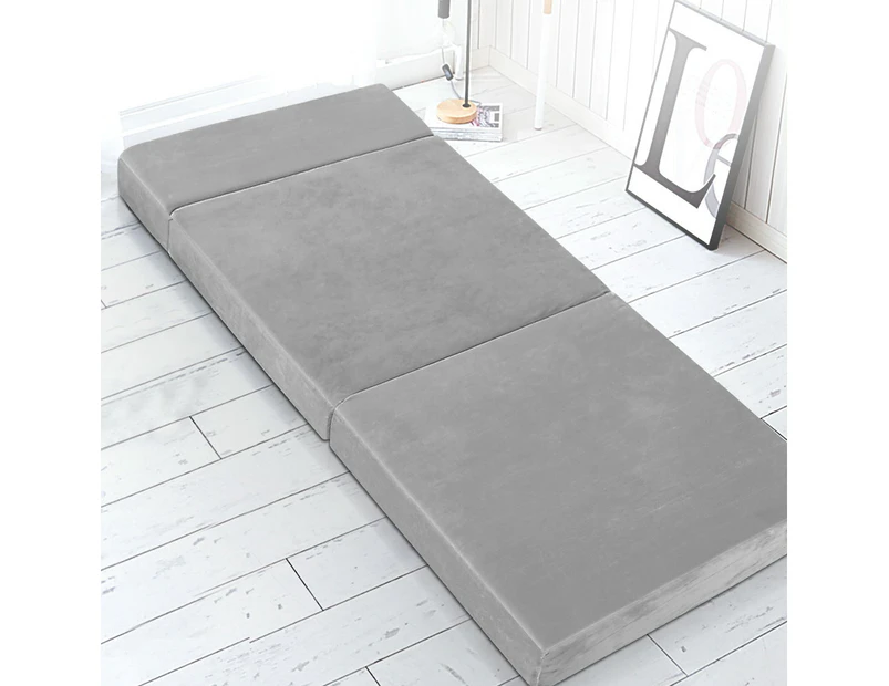Giselle Bedding Foldable Mattress Folding Foam Bed Mat Light Grey
