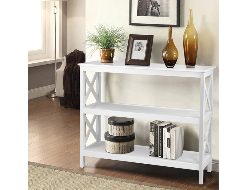 Artiss Console Table 3-tier White Polly