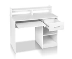 Artiss Computer Desk Shelf Drawer Cabinet White 100CM