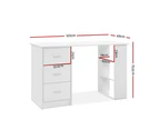 Artiss Computer Desk Drawer Shelf Cabinet White 120CM