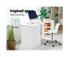 Artiss Computer Desk Drawer Shelf Cabinet White 120CM