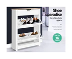 Artiss Shoe Rack Cabinet 16 Pairs White Ana