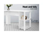 Artiss Computer Desk Shelf L-Shape White 136CM