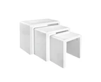 Artiss Nesting Coffee Table Set of 3 Glossy White