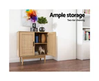 Artiss Rattan Buffet Sideboard 2 Doors - BRIONY Oak