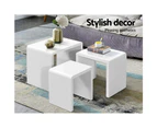 Artiss Nesting Coffee Table Set of 3 Glossy White