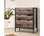 Artiss 4 Chest of Drawers Tallboy Table - BARNLY