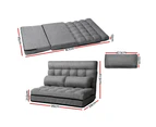 Artiss Lounge Sofa Bed 2-seater Grey Fabric