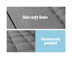 Artiss Lounge Sofa Bed 2-seater Grey Fabric