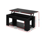 Artiss Coffee Table Lift-top Coffee Table Black