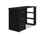 Artiss Computer Desk Drawer Shelf Cabinet Black 120CM