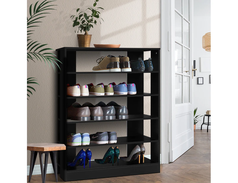 Artiss Shoe Cabinet Shoes Organiser Storage Rack 30 Pairs Black Shelf Wooden