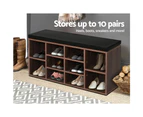 Artiss Shoe Cabinet Bench Shoes Storage Rack Organiser Shelf Cupboard Box Walnut