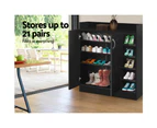 Artiss Shoe Cabinet Shoes Storage Rack 21 Pairs Organiser Shelf Cupboard Black