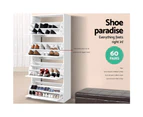 Artiss Shoe Cabinet Shoes Storage Rack Organiser 60 Pairs White Shelf Drawer