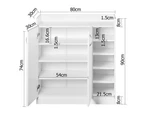 Artiss Shoe Rack Cabinet 21 Pairs Adjustable Shelves White Clair