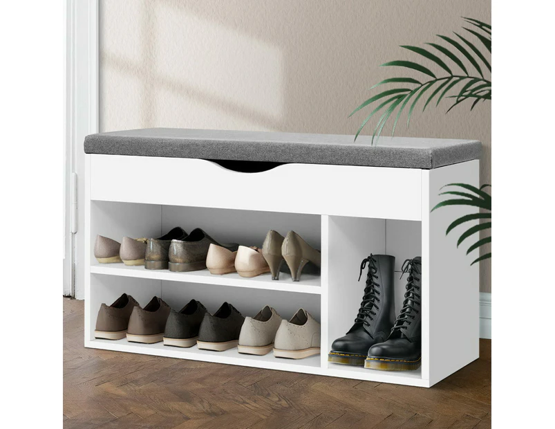 Artiss Shoe Rack Bench Shoe Cabinet White Allen